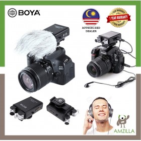 BOYA BY-SM80 Stereo X/Y Condenser Microphone with Integrated Shock Mount Cold-shoe Mount and Windshield for DSLR Cameras and Video Cameras(Black)